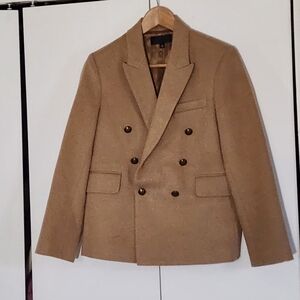 Nili Lotan Camel Hair and Virgin Wool Double Breasted Blazer